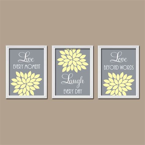 Shop target for yellow wall art you will love at great low prices. Yellow Gray Wall Art Canvas Artwork Custom Live Laugh by ...