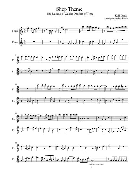 The Legend Of Zelda Shop Theme Flute Flauta Sheet Music For Flute