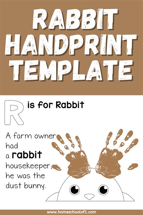 R Is For Rabbit Handprint Craft Free Template Homeschool Curriculum