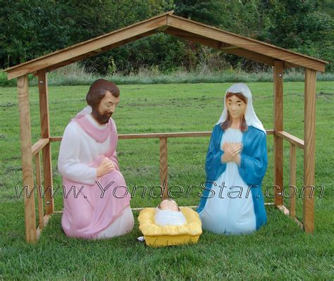 Lighted Outdoor Nativity Scene With Stable Outdoor Nativity Outdoor