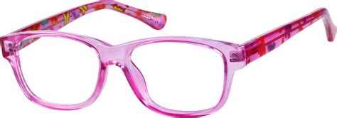 pink girls pink rectangular eyeglasses 1248 zenni optical eyeglasses