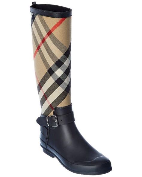 Burberry House Check Rubber Rain Boot In Blue Lyst