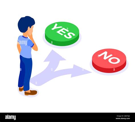 Man Faced With Choice Yes Or No Stock Vector Image And Art Alamy