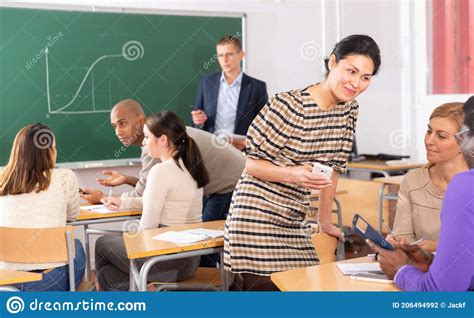 Multiracial Group Of Students Working In Groups Stock Photo Image Of