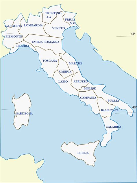 Mappa Italia Con Capoluoghi Di Provincia Mappa Delle Regioni Ditalia