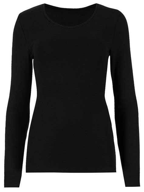 Marks And Spencer Mand5 Black Thermal Brushed Heatgen Long Sleeve Top