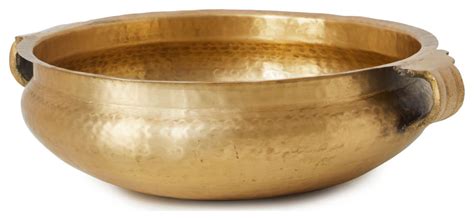 Gold Brass Hammered Metal Decorative Bowl 425x1275 Traditional