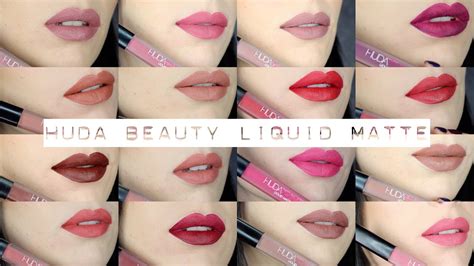Huda Beauty Liquid Matte Lipstick Full Collection Swatch And Review