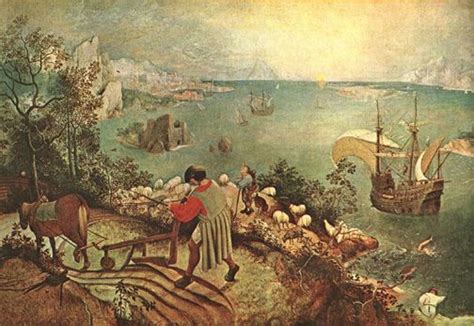Landscape with the Fall of Icarus by Pieter Bruegel is probably the most famous paintings of Ica ...
