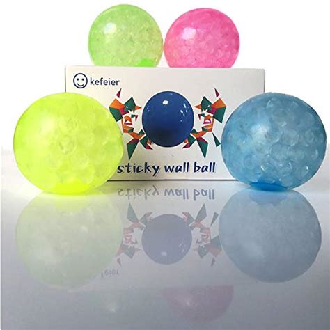 Kefeier Upgrade Sticky Sensory Wall Ball Squishy Glow Stress Relief