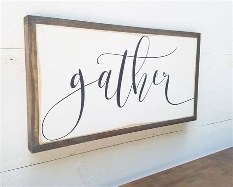 Get it as soon as tue, jun 15. Gather Sign Farmhouse Sign Gather Wood Sign Large Gather ...