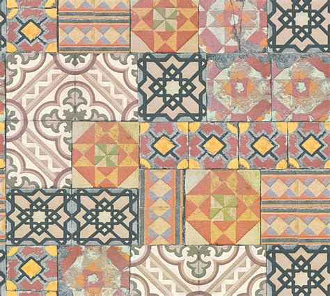 Moroccan Vintage Tiles Vinyl Coated Wallpaper Australia Wallpaper Brokers