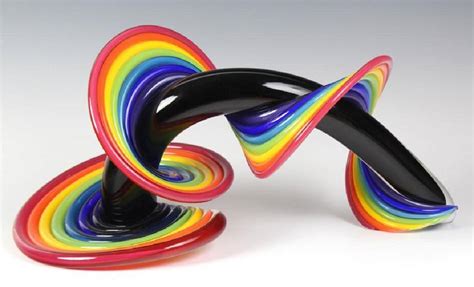 Vitrix Studio Art Glass Twisted Rainbow Sculpture