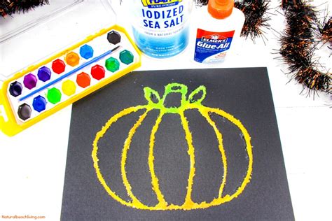 How To Make Halloween Pumpkin Salt Painting With Kids Natural Beach