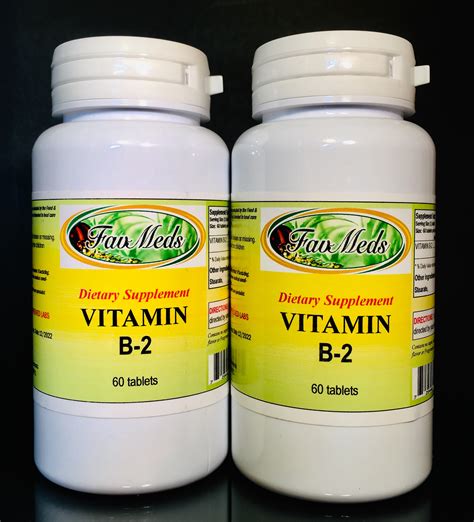 Vitamin B2 Antioxidant Migraine Headache Cataracts Energy 60 Tablets