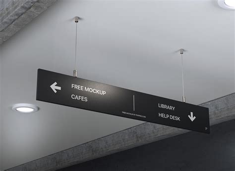 Free Hanging Direction Sign Mockup Behance