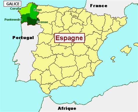 Mapa Galiza Espanha Thujamassages