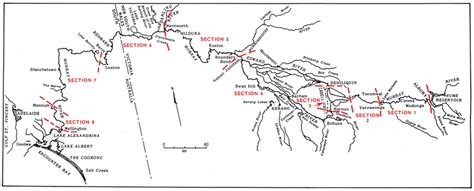 Map Of The River Murray Showing The Eight Sections Of The Survey Area