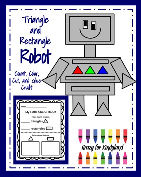 Triangle and Rectangle Robot Kindergarten Arts and Crafts Math Activity
