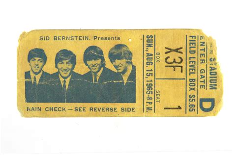 Lot Detail 1965 August 15 The Beatles Shea Stadium Concert Ticket Stub