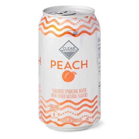 Clear American Peach Unsweetened Sparkling Water 12 Fl Oz 12 Count
