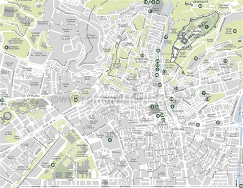Plano De Granada Mapa De Monumentos Calles Y Rincones