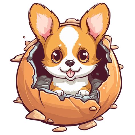 Dog Peeking Out From Egg Ai Generated 24477263 Png