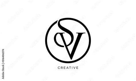 Sv Logo Design Circle Icon Symbol Stock Vector Circle Logo Design