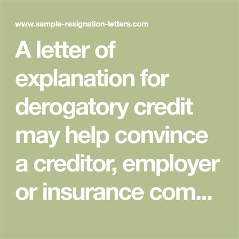 Copyright ©2018 letters and templates. How to Write a Letter of Explanation for Derogatory Credit ...
