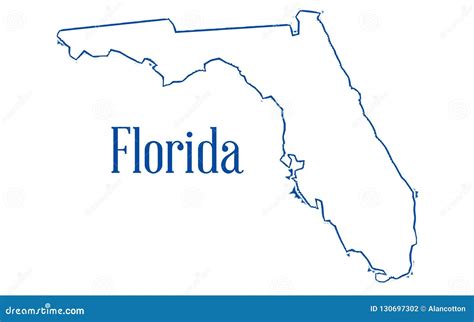 Florida Outline Map Stock Illustration Illustration Of Isolated