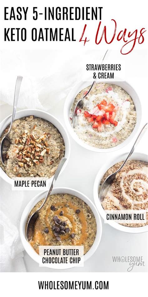 Oatmeal toppings will add extra calories, so be careful with oatmeal for weight loss will keep you full for hours, but the best part is that the calories are low enough for any diet! Easy Low Carb Keto Oatmeal Recipe - 5 Ingredients | Wholesome Yum (With images) | Keto oatmeal ...