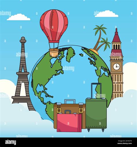 Travel Around The World With Planet Stock Vector Image And Art Alamy