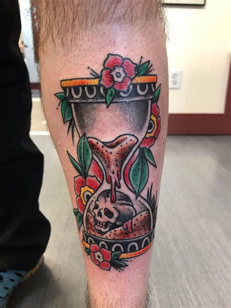 American Traditional Style Hourglass Tattoo Done By Steve Owings At