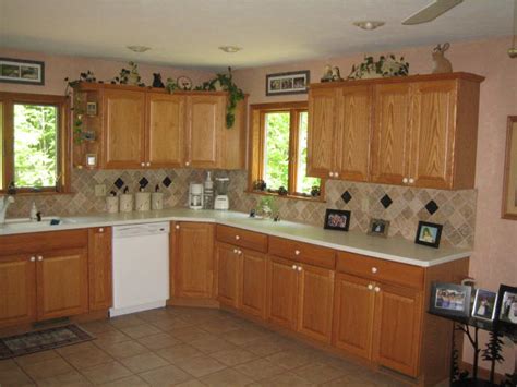 .cabinet kitchen backsplash ideas / brown cabinet oak cabinets kitchen backsplash ideas. Donald Haller Jr,. Builder and Remodeler - Kitchen ...
