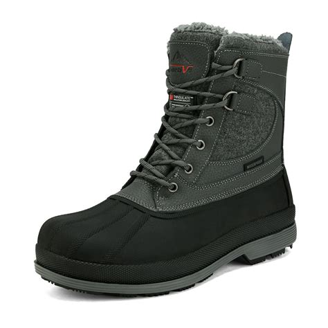 Nortiv 8 Mens Snow Boots Insulated Waterproof Rugged Duty Outdoor