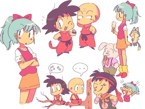 bulma goku krillin yamcha puar and oolong dragon ball art character design inspiration