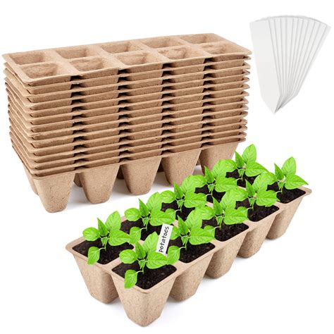 Buy Mrtreup 150 Cells Peat Pots Seed Starter Tray15 Pack Seed Starter