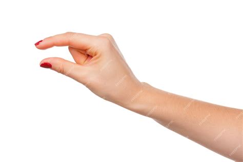 Premium Photo Female Manicured Hand Measuring Invisible Items Woman