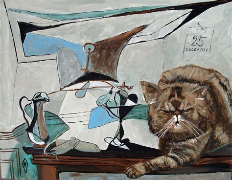 Picasso Cat Painting By Judy Henn