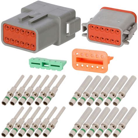 Deutsch Dt 12 Pin Gray Connector Kit W 14 Awg Solid Contacts Ebay