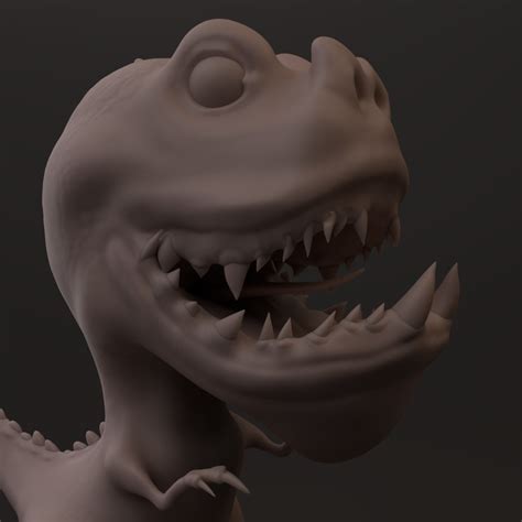 Dino Character - Clay Render exam 2018 — polycount