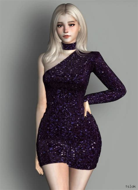 Tslok Starry Sequin Dress • Sims 4 Downloads