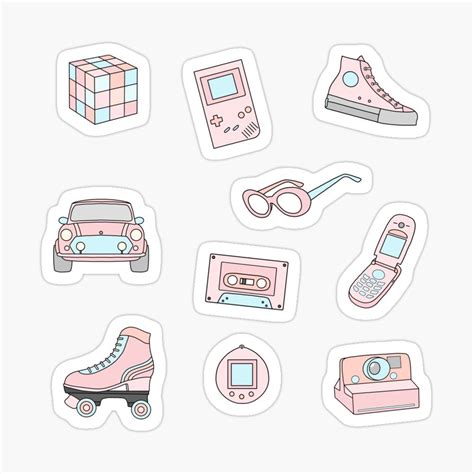 Pack Of Aesthetic 90s Sticker For Sale By Pastel Paletted Preppy