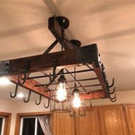 This is especially important if you'll be hanging a double. Industrial Themed Hanging Pot Rack | Pot rack hanging, Pot ...