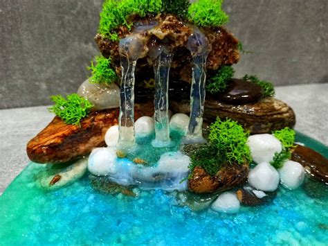 Huge Fairy Garden Waterfall And Resin Pond Fairy Pebbles Etsy