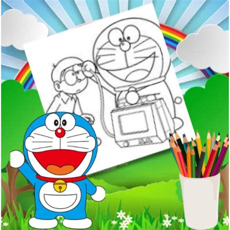 Jual Gambar Anak Anak Sketsa Mewarnai Doraemon Part 1sketsa Lukis