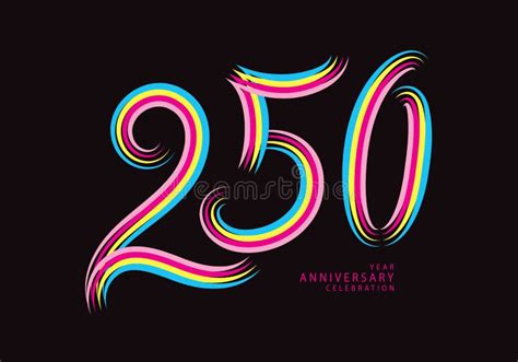 250 Number Design Vector Graphic T Shirt 250 Years Anniversary