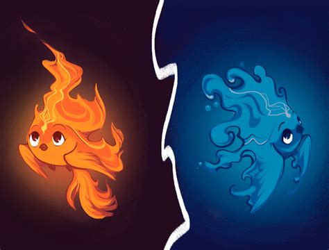 Fire And Water Elementals By Yana Karpenko On Dribbble