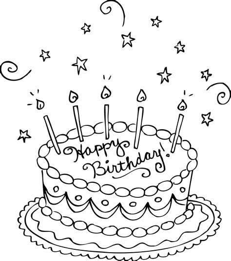 Free Printable Coloring Pages Birthday Cake
