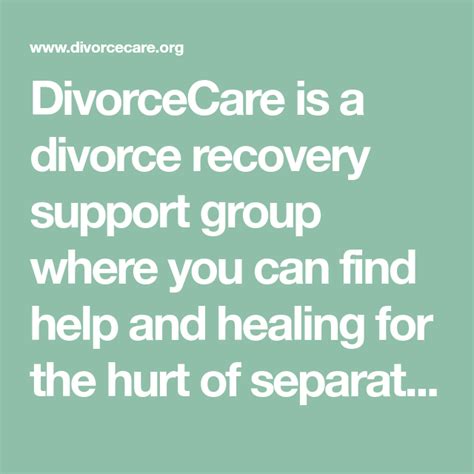 Divorcecare Is A Divorce Recovery Support Group Where You Can Find Help